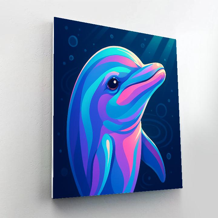 Candy Wave Dolphin Portrait paint by color