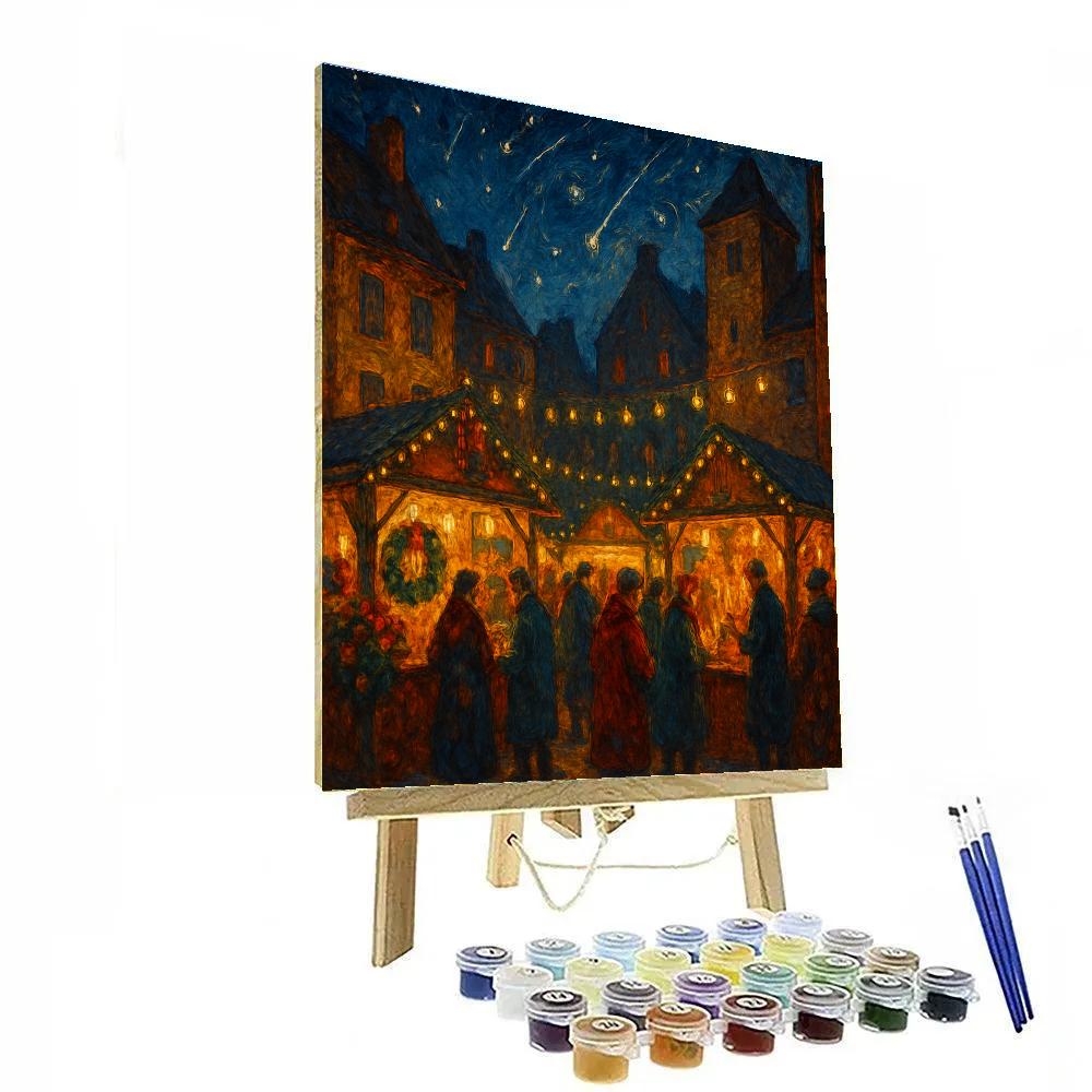 Christmas Market Under Falling Stars Paint by numbers kits