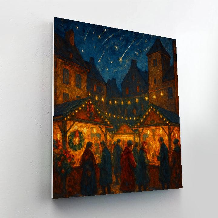 Christmas Market Under Falling Stars Paint by numbers kits
