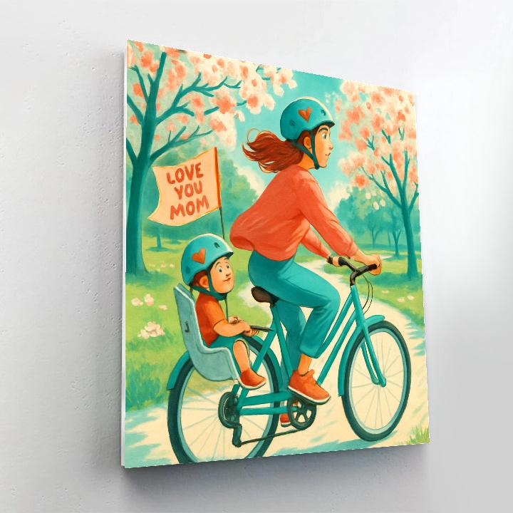 Mothers Day Bike Ride Together Paint by numbers art