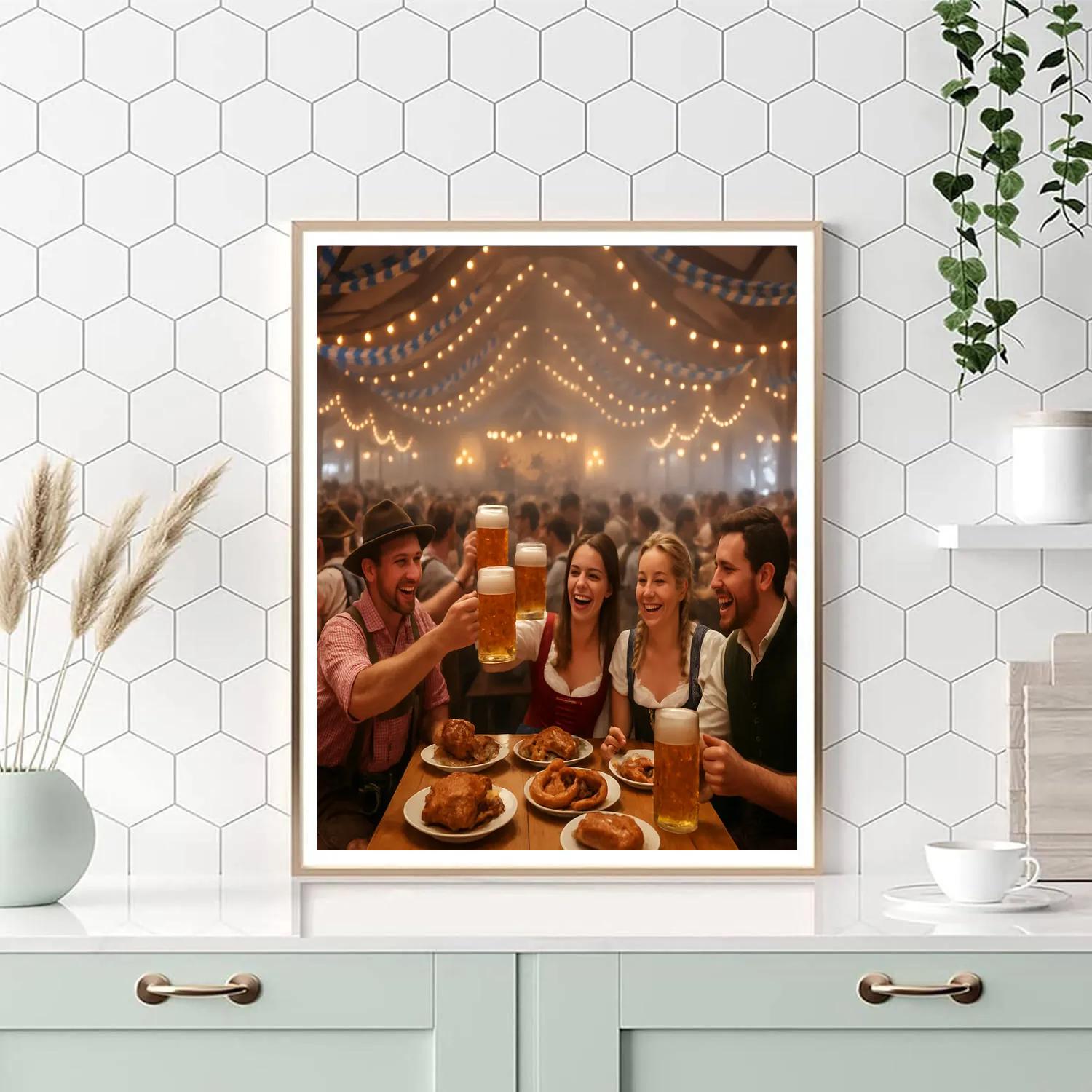 Oktoberfest Beer Tent Toast In Munich Paint by numbers kits