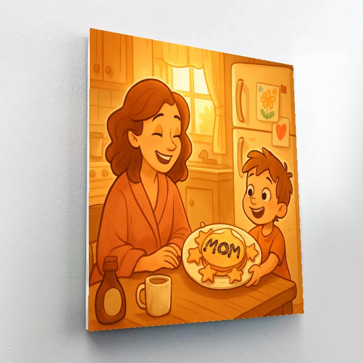 Star Shaped Pancakes For Mom DIY paint by numbers