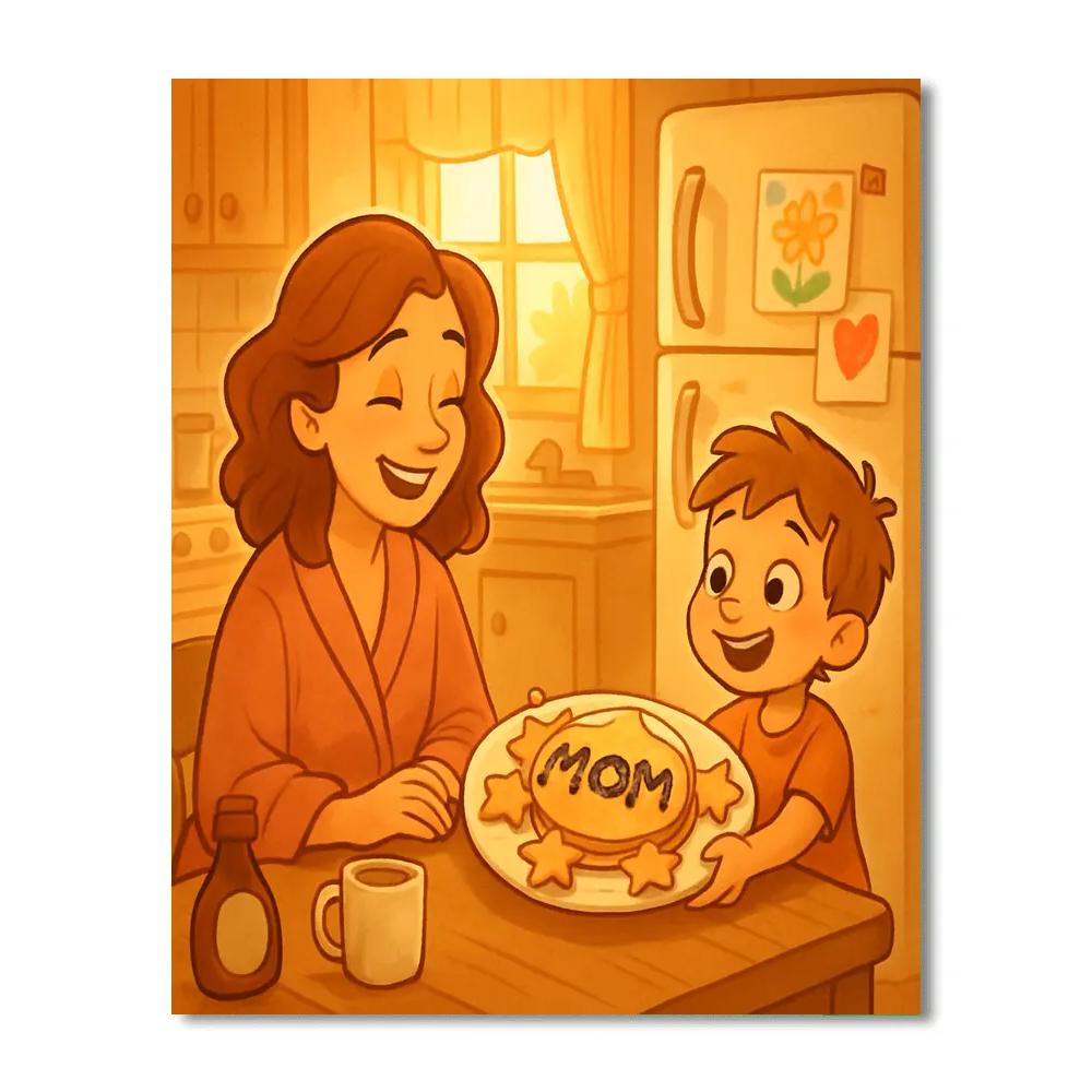 Star Shaped Pancakes For Mom DIY paint by numbers