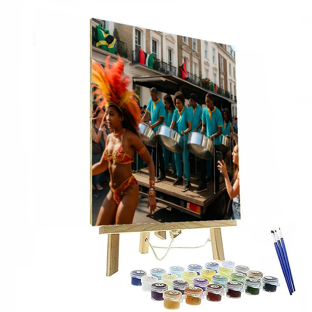 Notting Hill Carnival Steelpan Band Performance paint by number