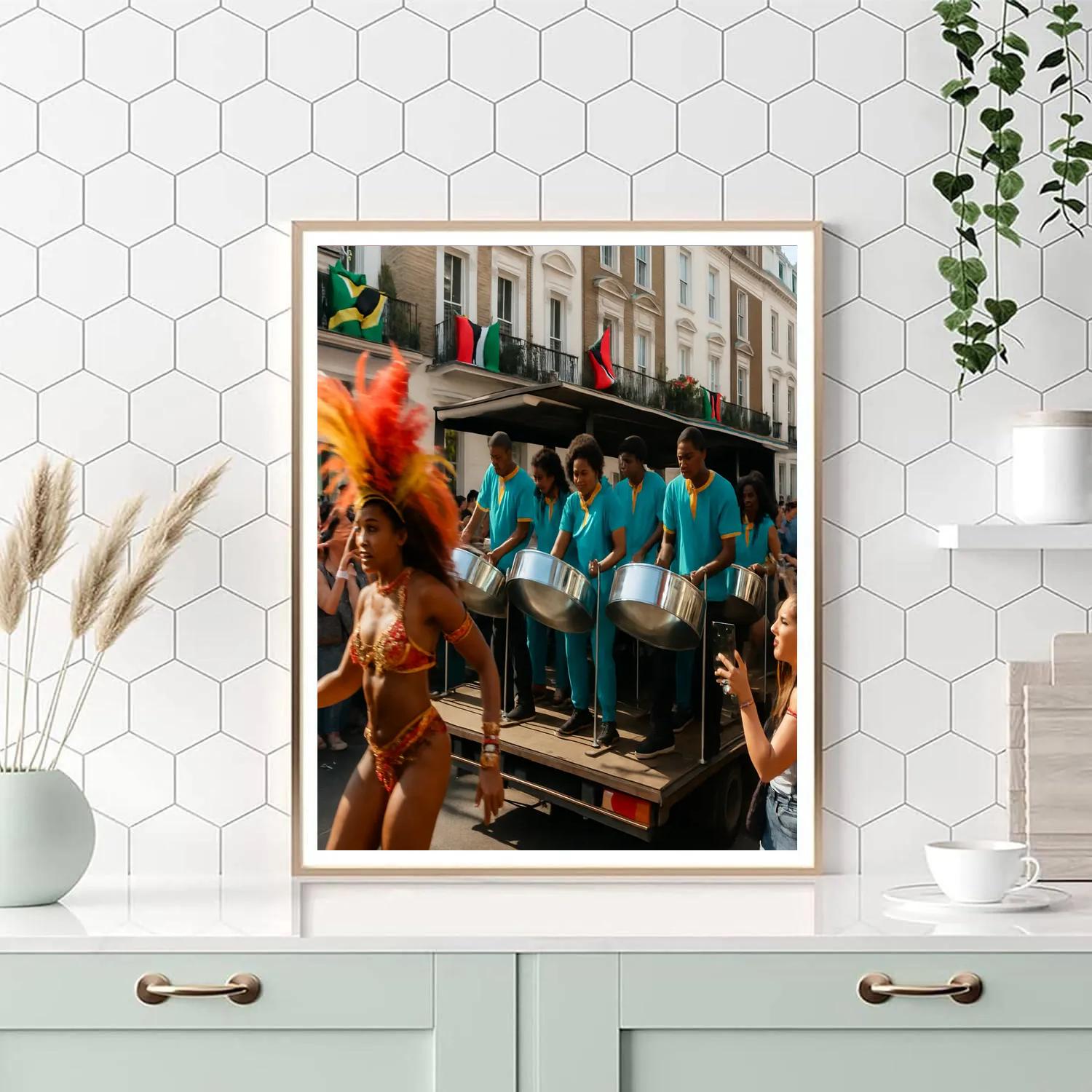 Notting Hill Carnival Steelpan Band Performance paint by number