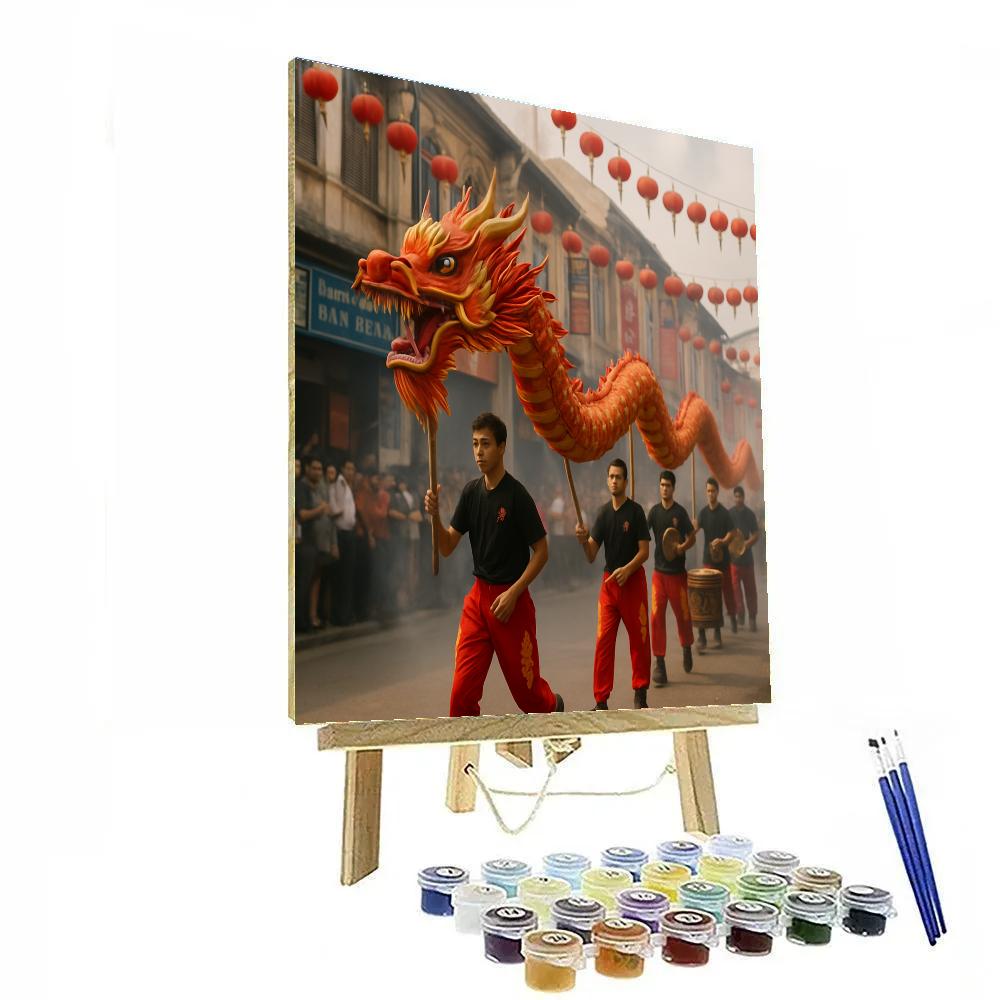 Chinese New Year Dragon Dance In Kuala Lumpur DIY paint by numbers