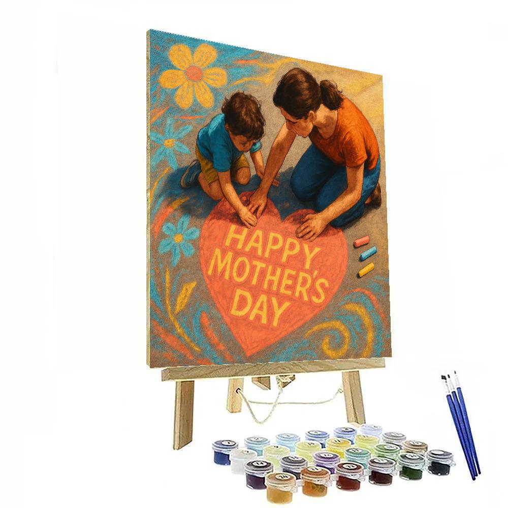 Sidewalk Chalk Message For Mom Numbered painting kits