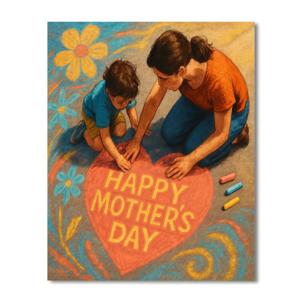 Sidewalk Chalk Message For Mom Numbered painting kits