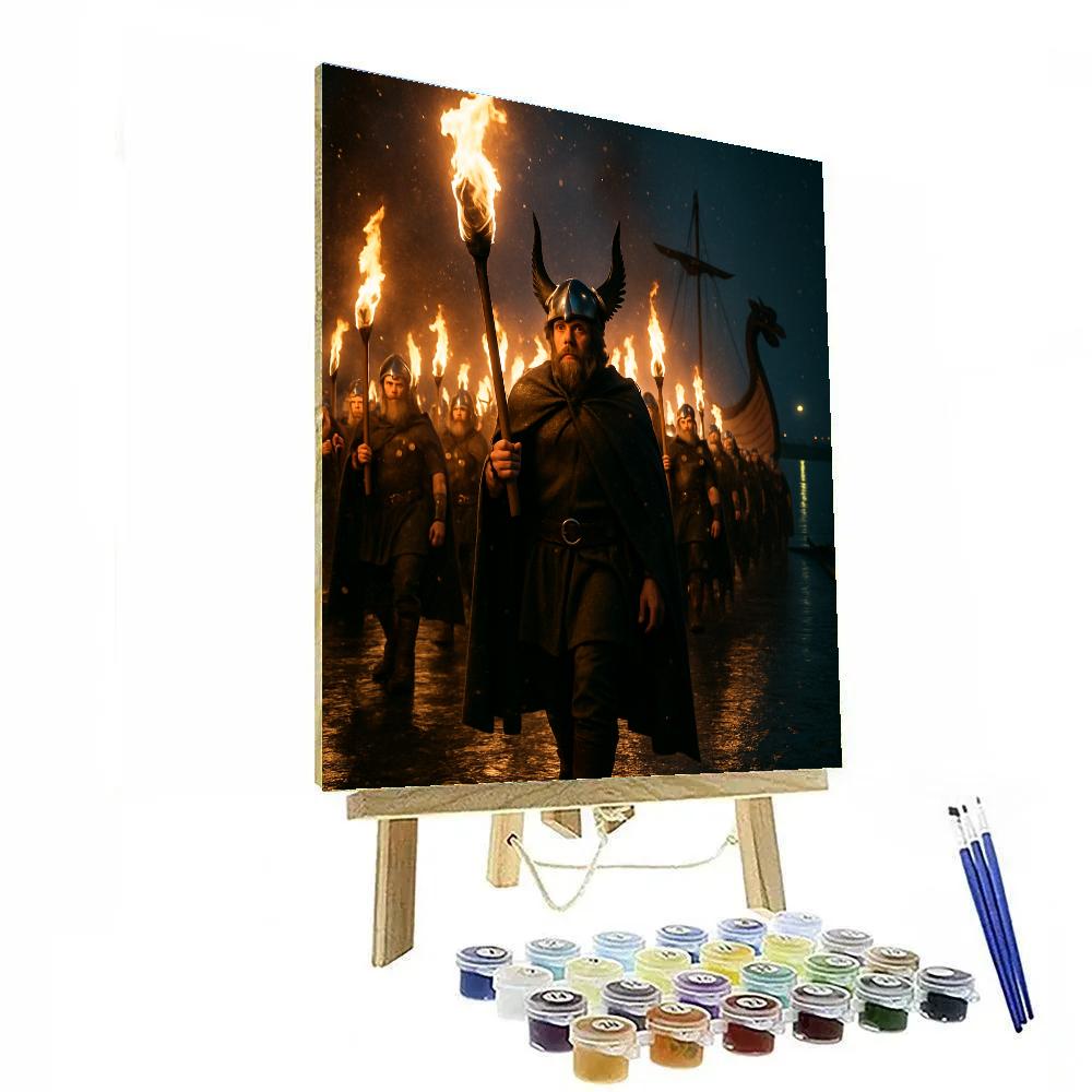 Up Helly Aa Torchlit Procession In Shetland paint by number