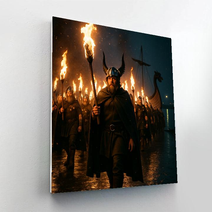 Up Helly Aa Torchlit Procession In Shetland paint by number