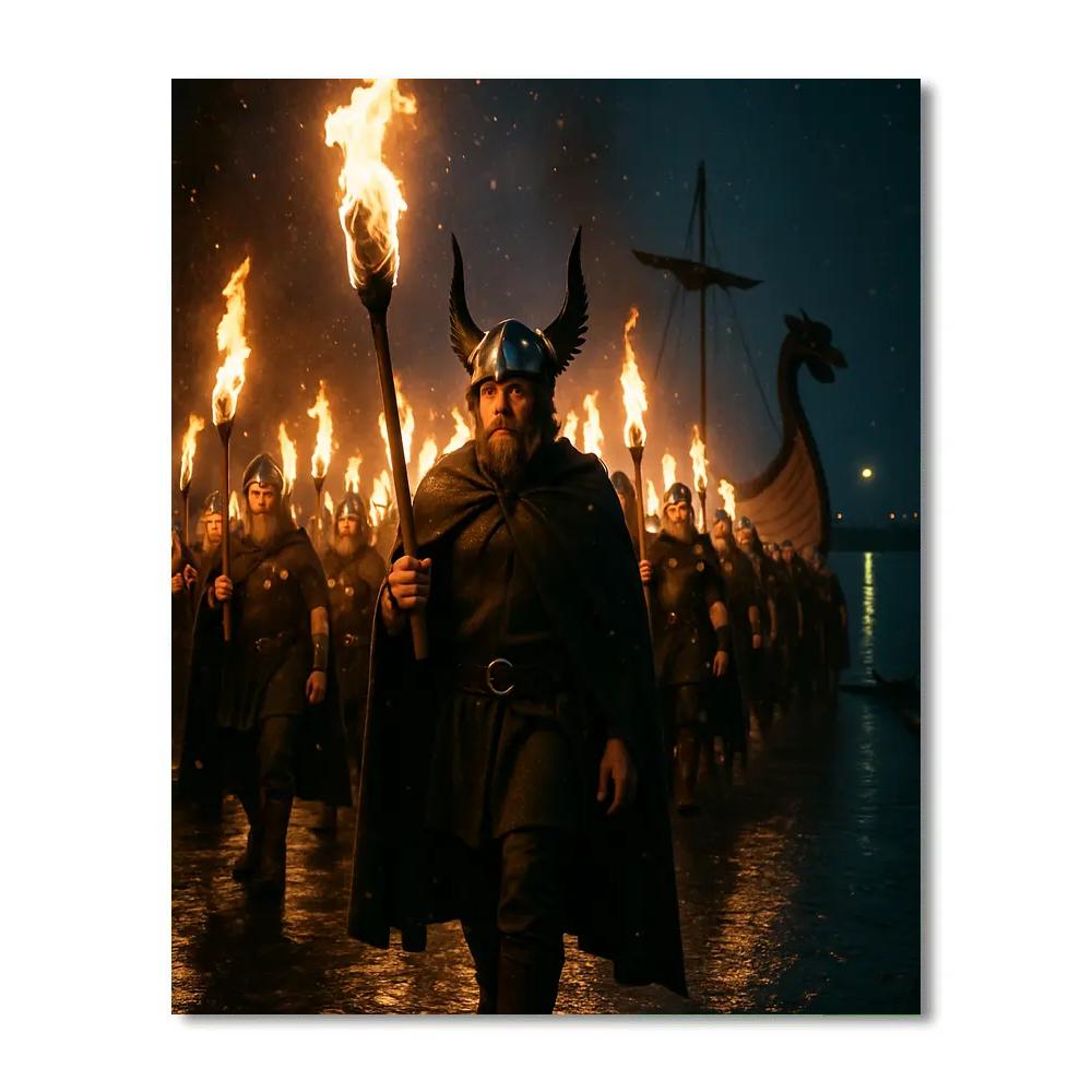 Up Helly Aa Torchlit Procession In Shetland paint by number
