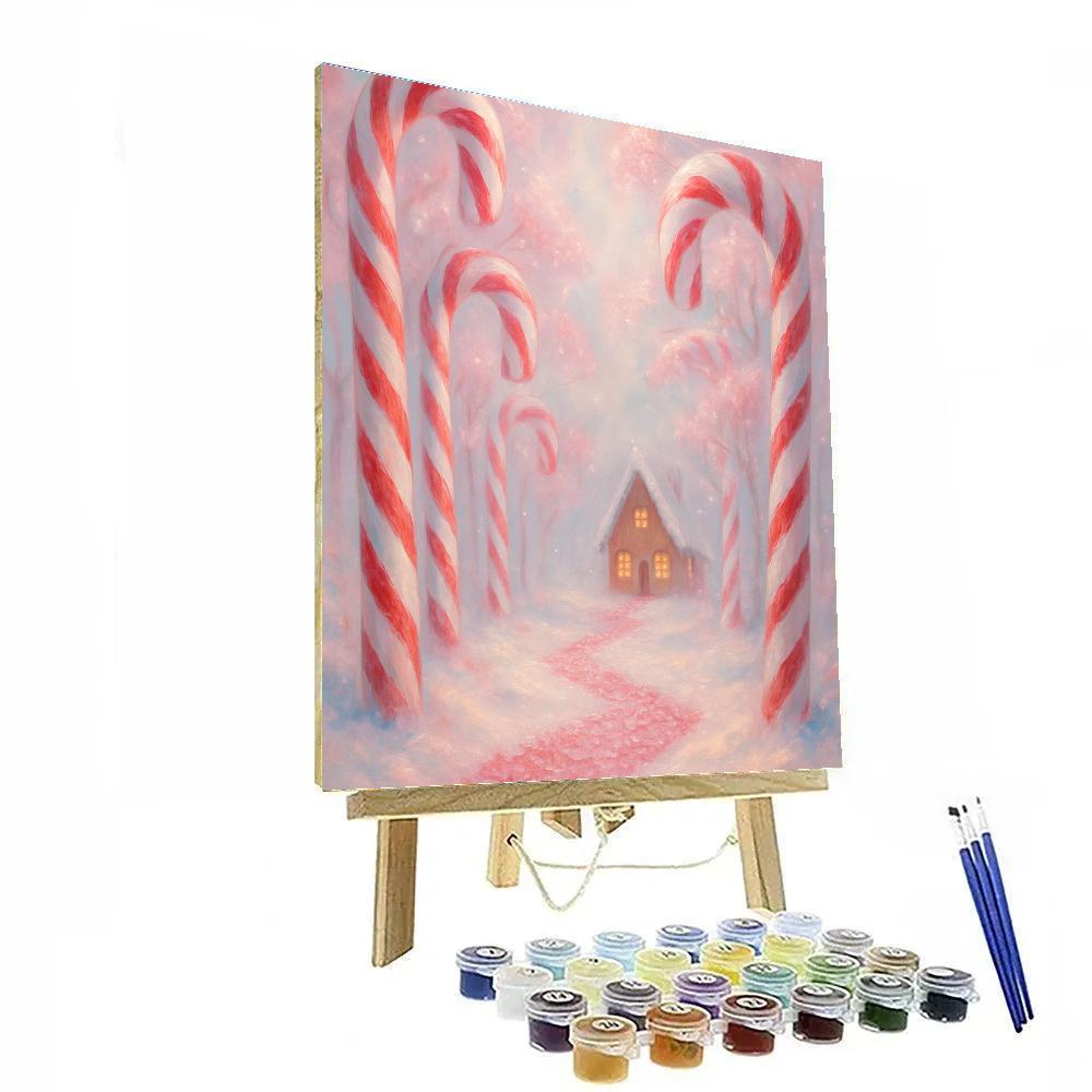 Candy Cane Forest Pathway paint by color