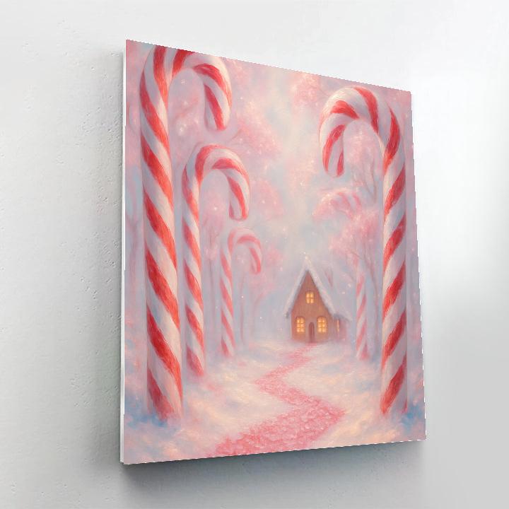Candy Cane Forest Pathway paint by color
