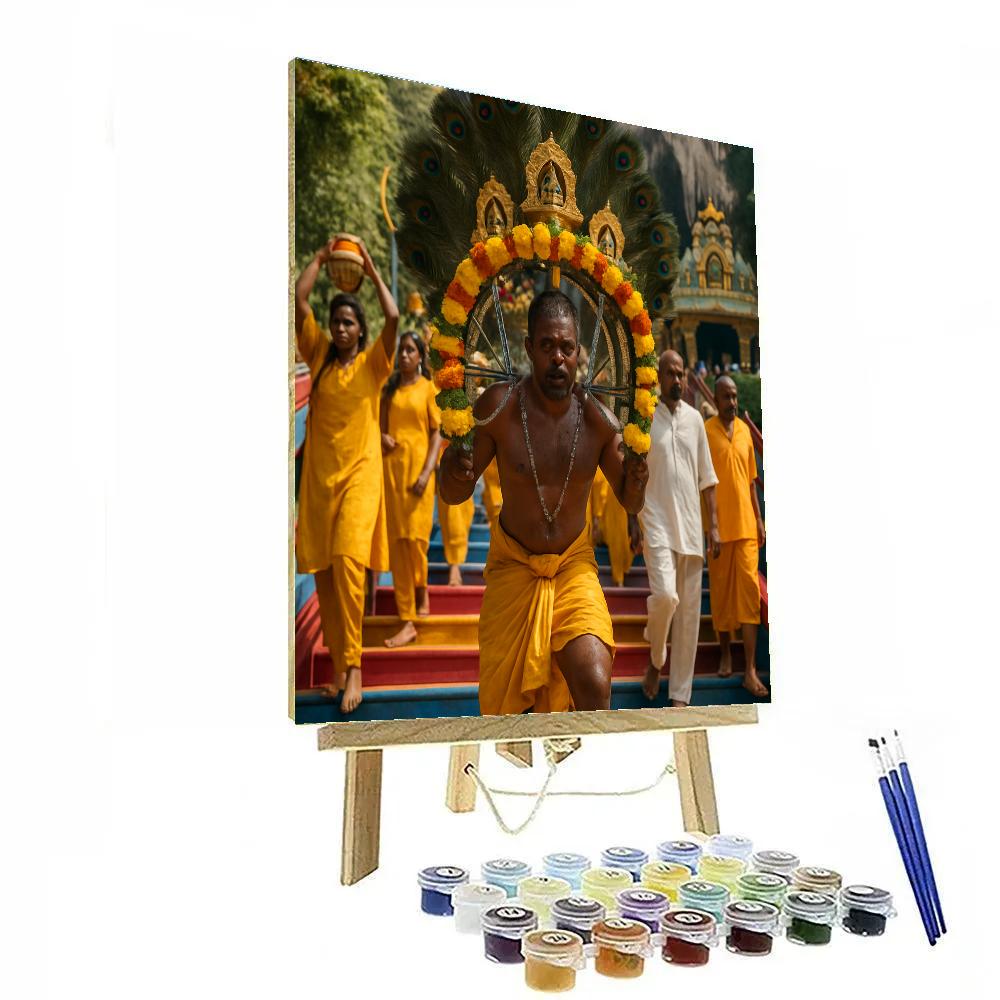Thaipusam Kavadi Pilgrimage At Batu Caves Number painting