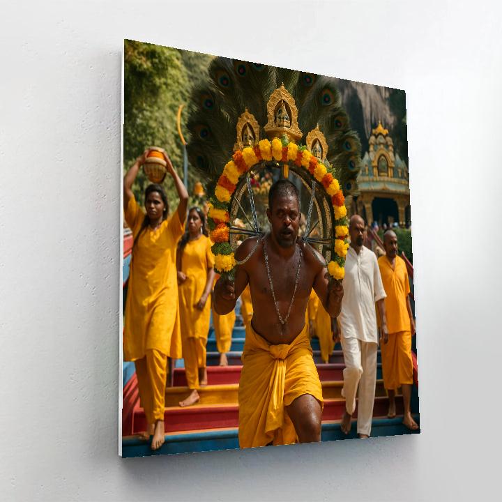 Thaipusam Kavadi Pilgrimage At Batu Caves Number painting