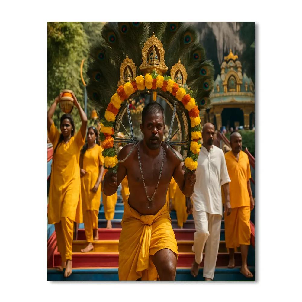 Thaipusam Kavadi Pilgrimage At Batu Caves Number painting