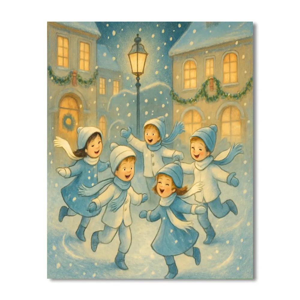 Snowflake Ballet In The Town Square paint by numbers
