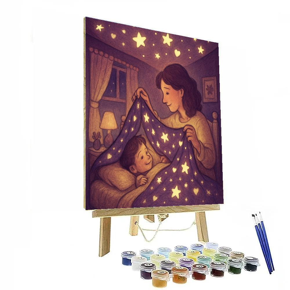 Bedtime Blanket Of Stars With Mom DIY paint by numbers