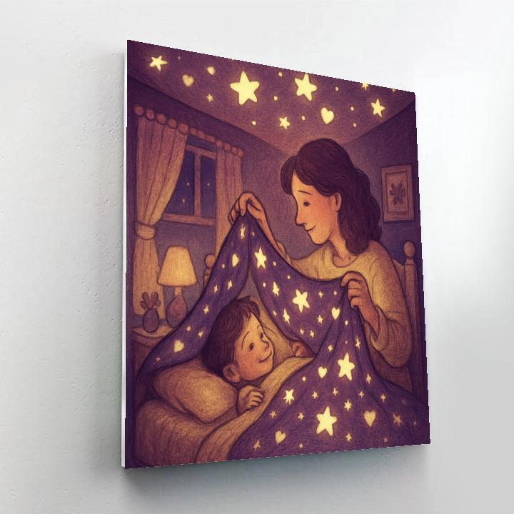 Bedtime Blanket Of Stars With Mom DIY paint by numbers