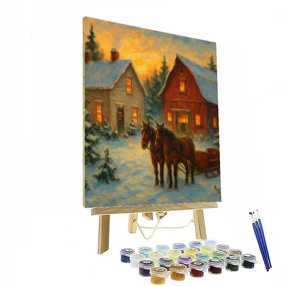 Frosted Evergreen Farmstead Numbered painting kits