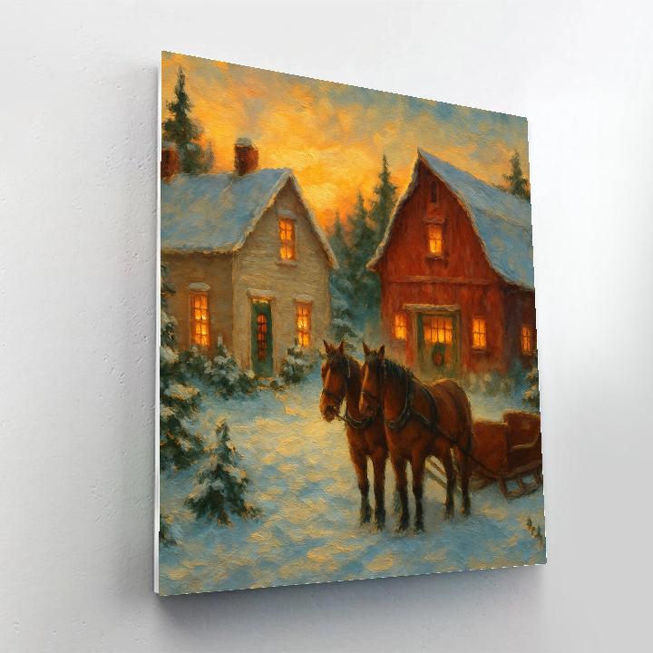 Frosted Evergreen Farmstead Numbered painting kits
