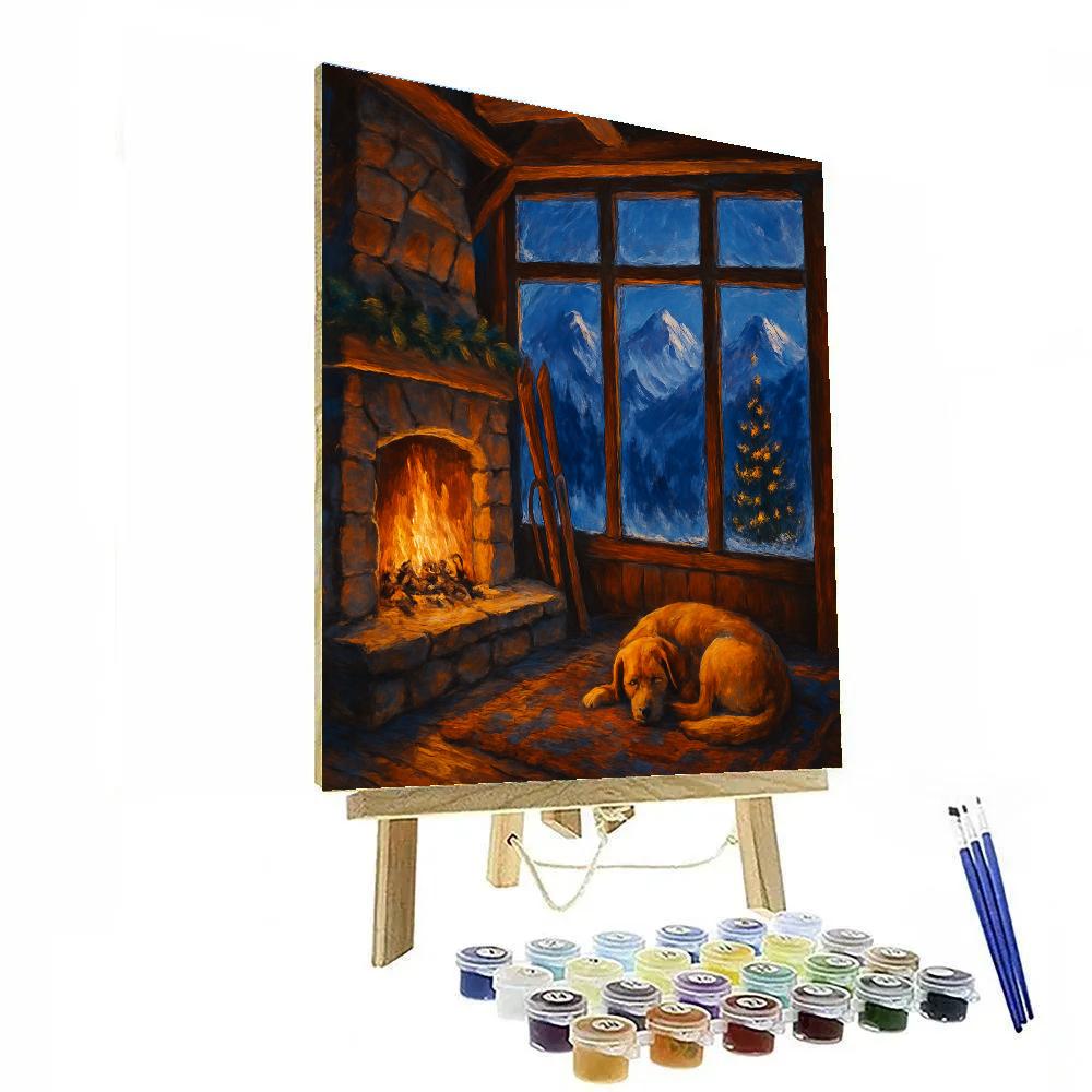 Mountain Chalet Christmas Hearth paint by color