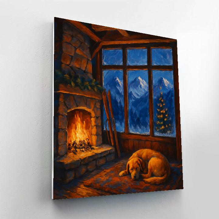 Mountain Chalet Christmas Hearth paint by color