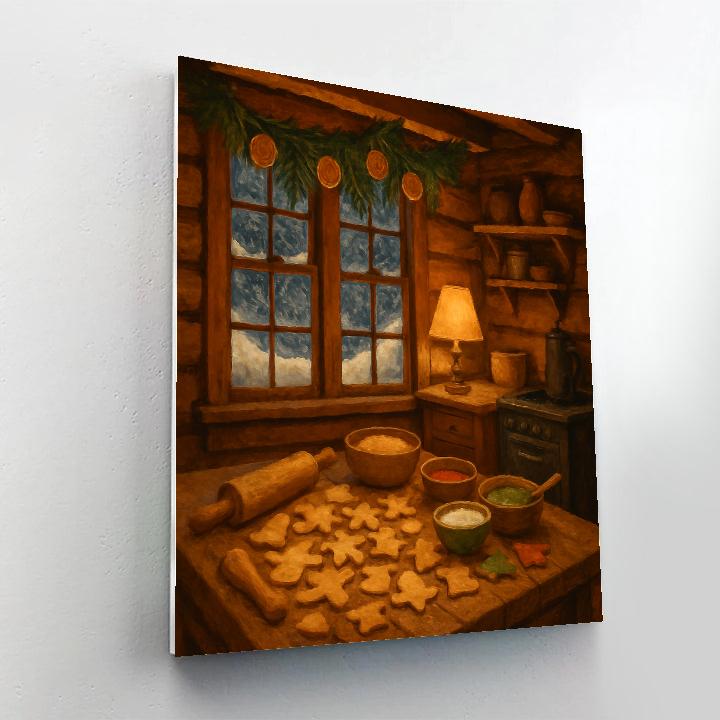 Holiday Baking Night In The Cabin Painting by numbers kit