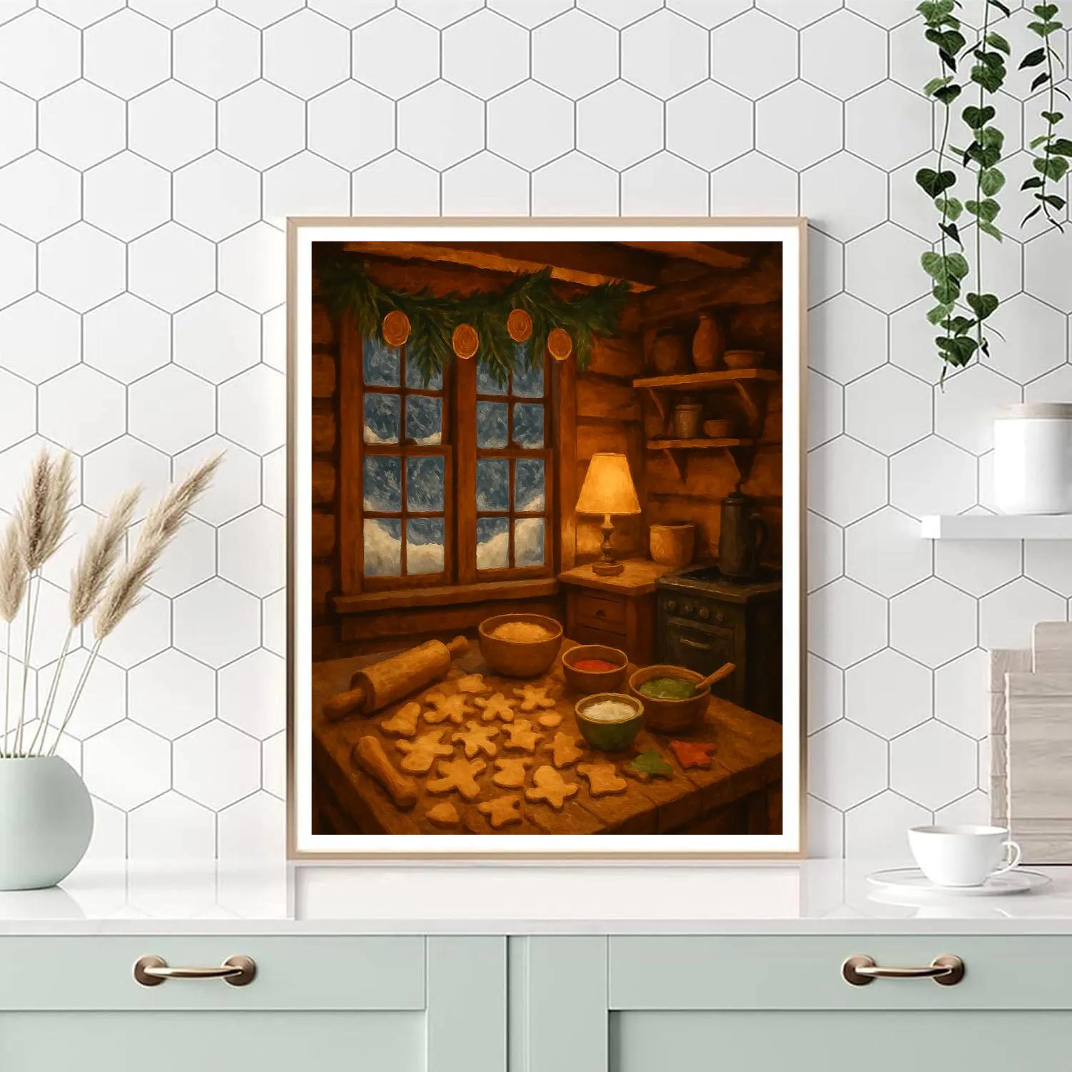Holiday Baking Night In The Cabin Painting by numbers kit