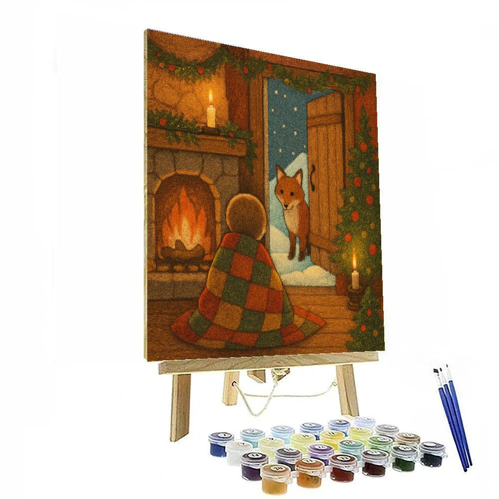 Fireside Story With Winter Fox paint by color