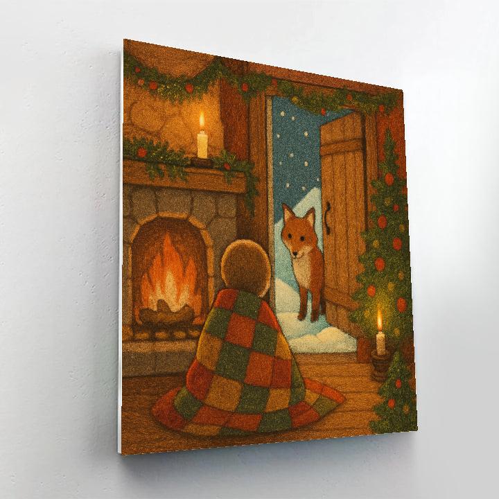 Fireside Story With Winter Fox paint by color