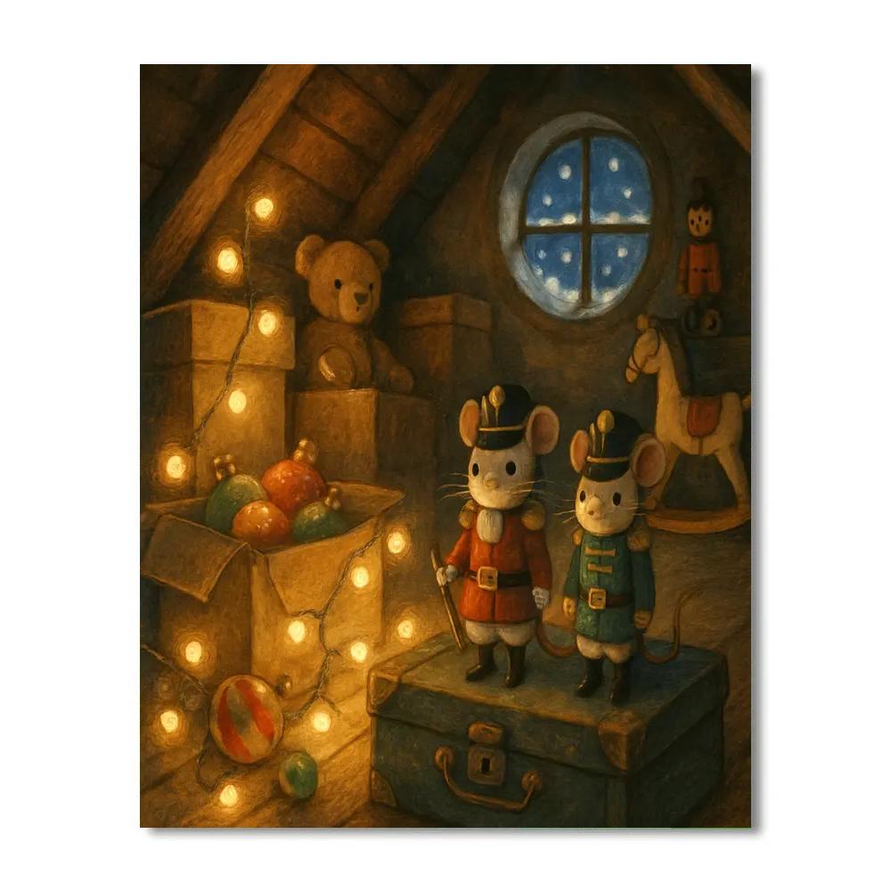 Nutcracker Mice In The Attic Paint by numbers kits