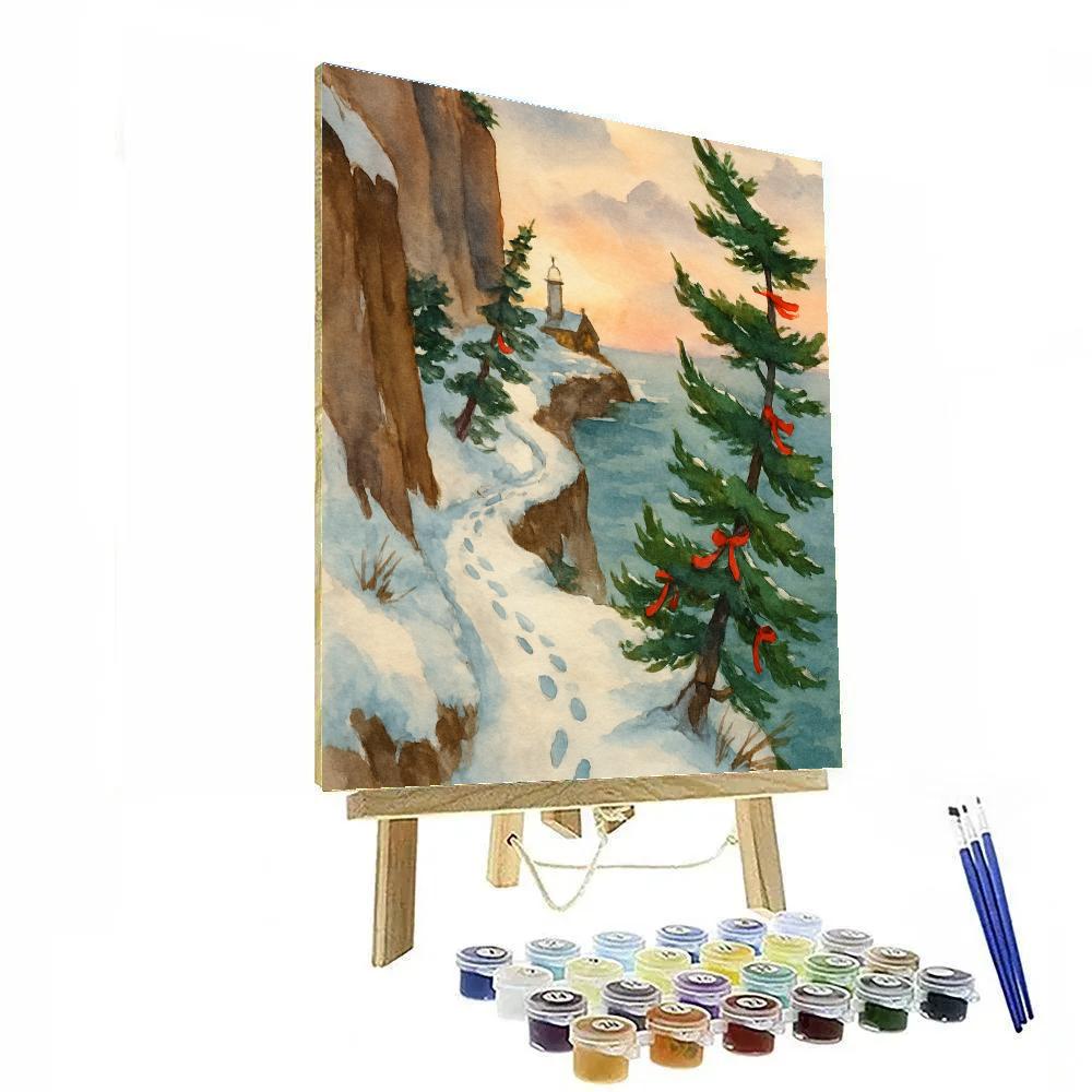 Coastal Evergreen Cliff Walk paint by number