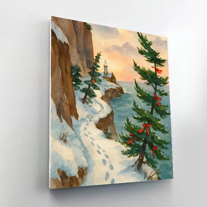 Coastal Evergreen Cliff Walk paint by number