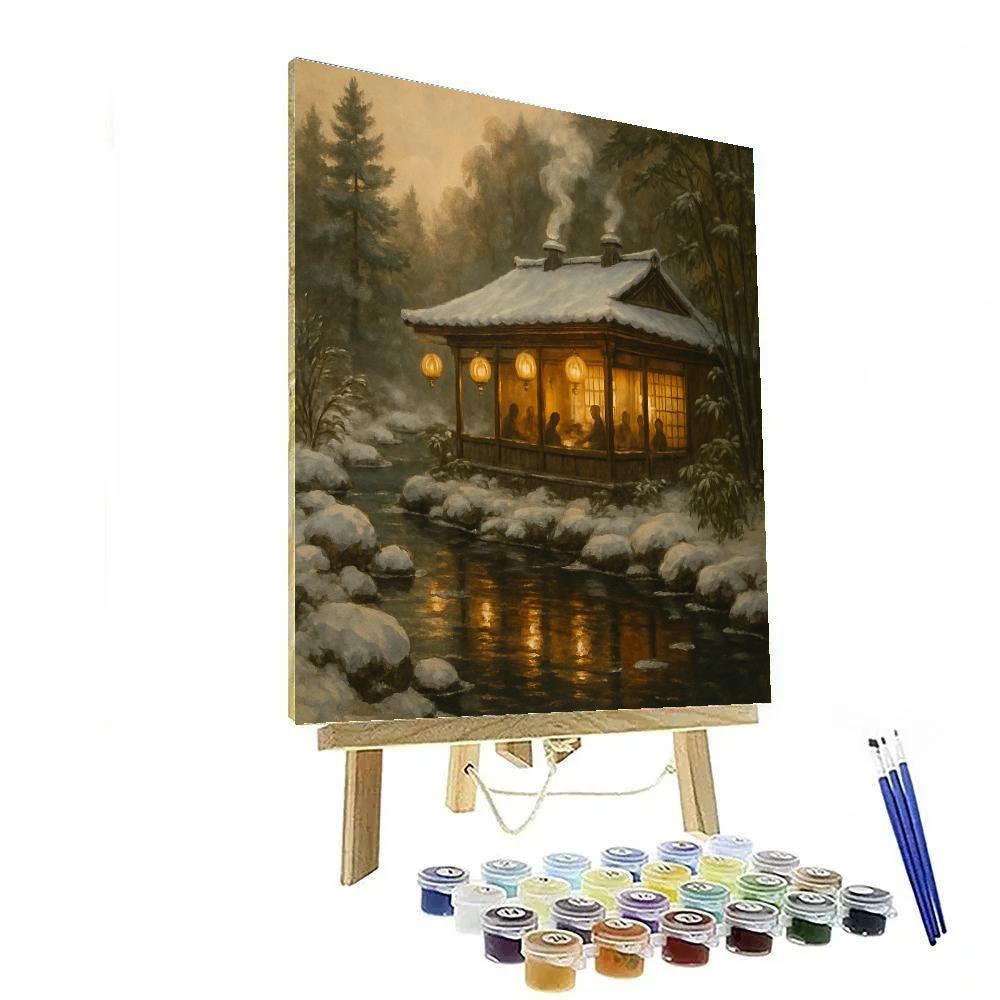 Holiday Tea House By The River paint by color