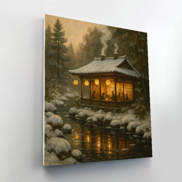 Holiday Tea House By The River paint by color