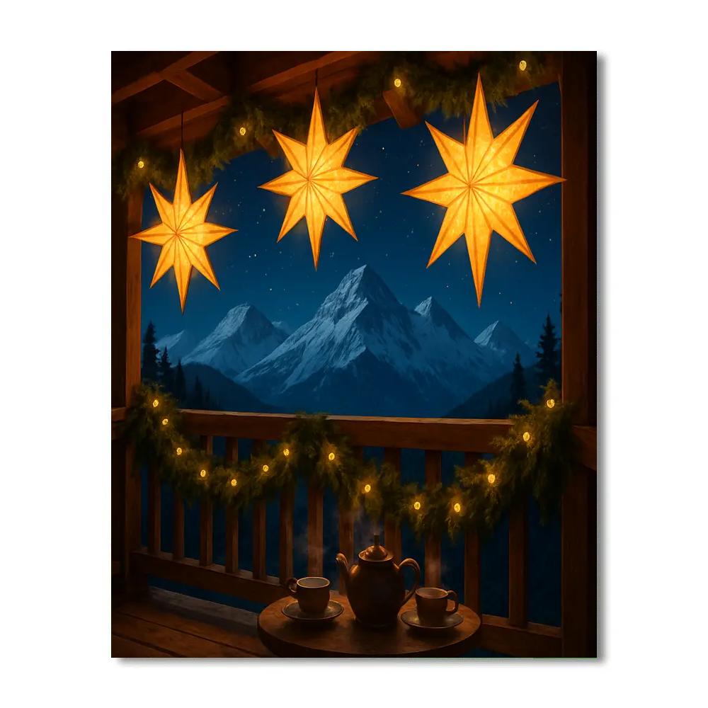 Alpine Star Lantern Balcony paint by numbers