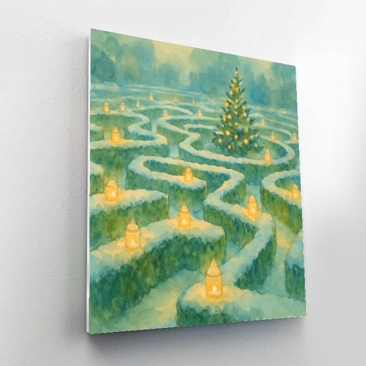Snow Lantern Labyrinth Garden painting number kit