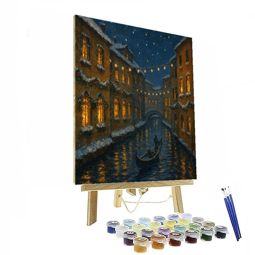 Starry Canal Winter Gondola Numbered painting kits