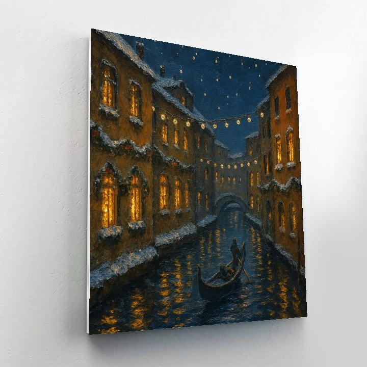 Starry Canal Winter Gondola Numbered painting kits