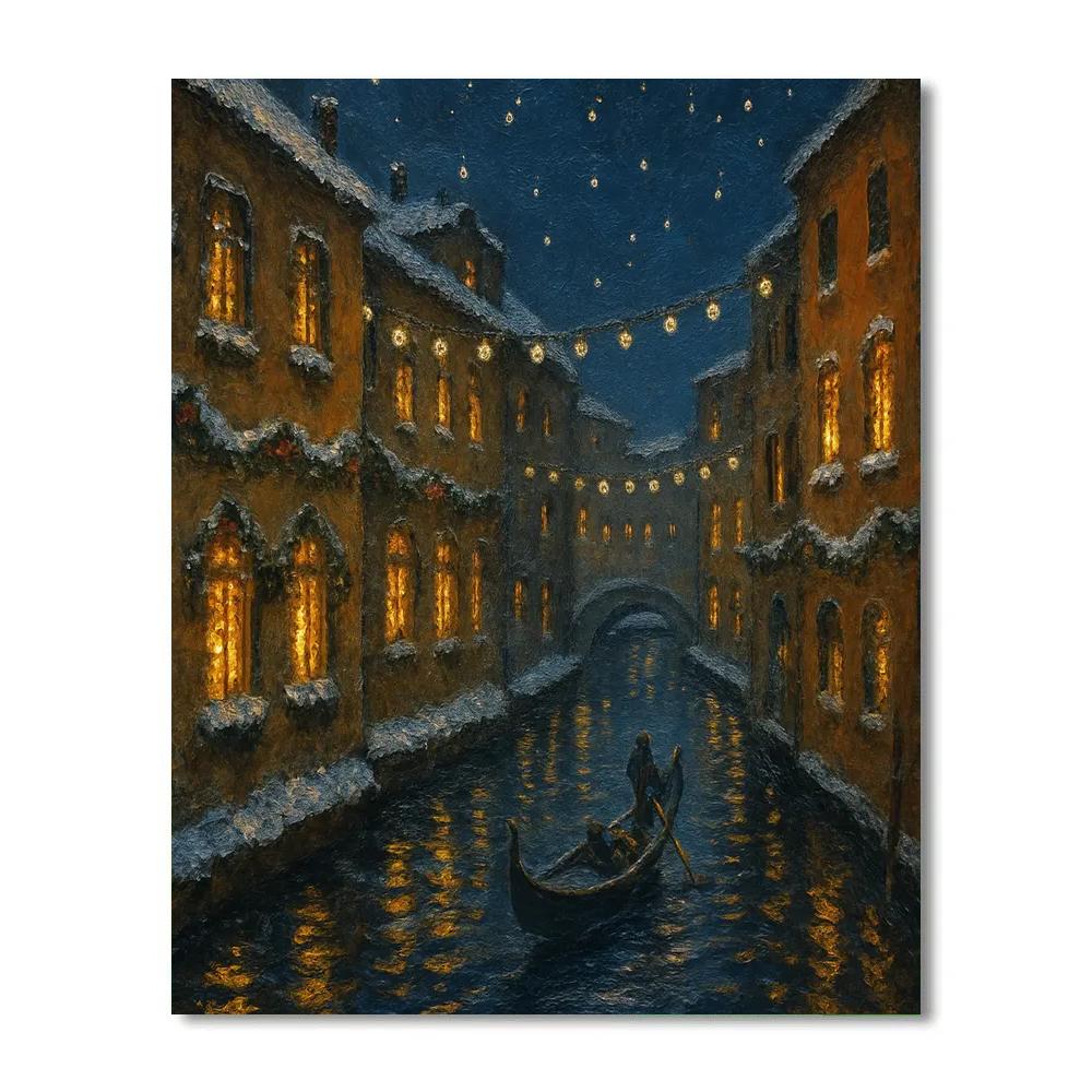 Starry Canal Winter Gondola Numbered painting kits
