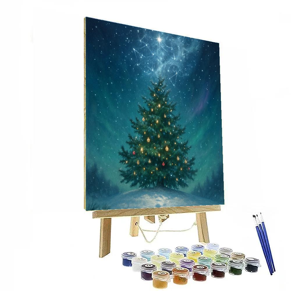 Northern Constellation Christmas Tree Painting by numbers kit