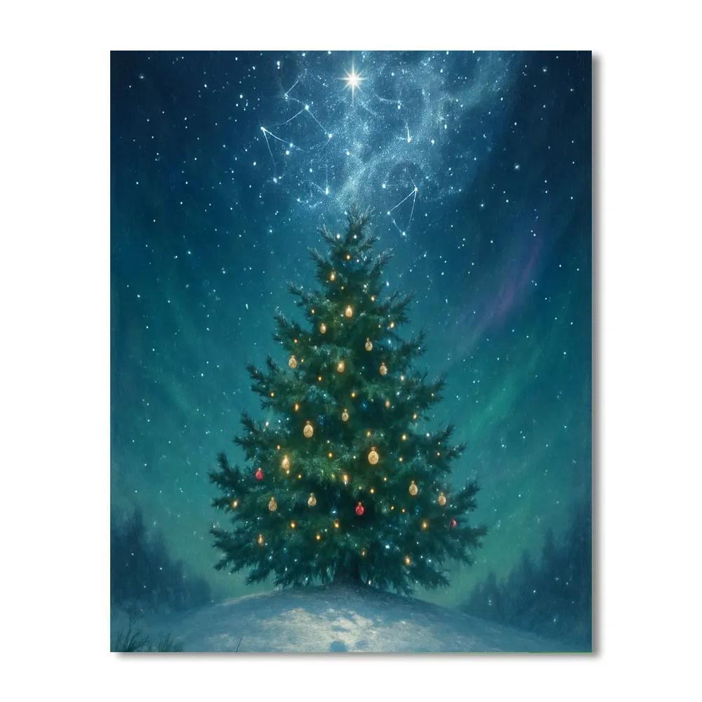 Northern Constellation Christmas Tree Painting by numbers kit