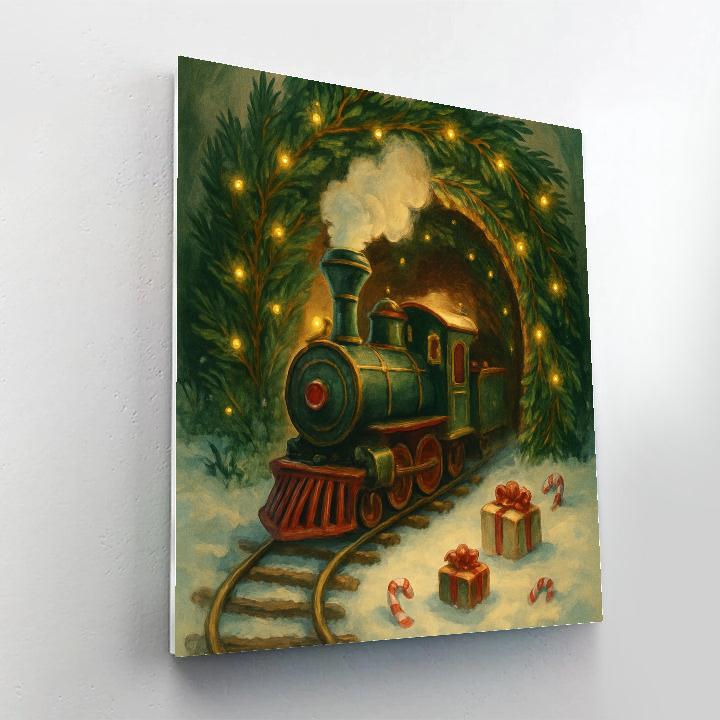 Christmas Train Bough Tunnel DIY paint by numbers