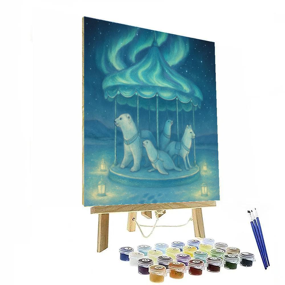 Winter Carousel Of Polar Lights painting number kit