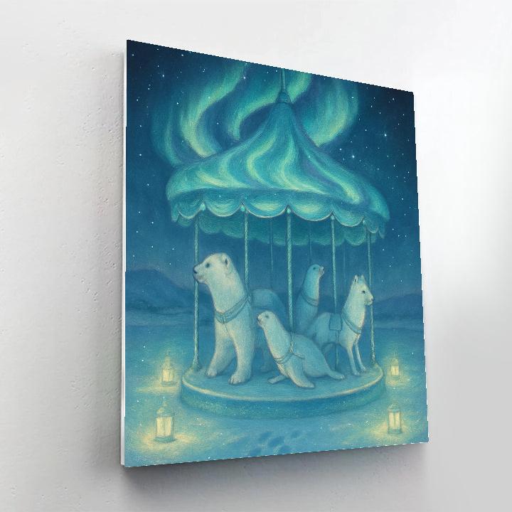 Winter Carousel Of Polar Lights painting number kit