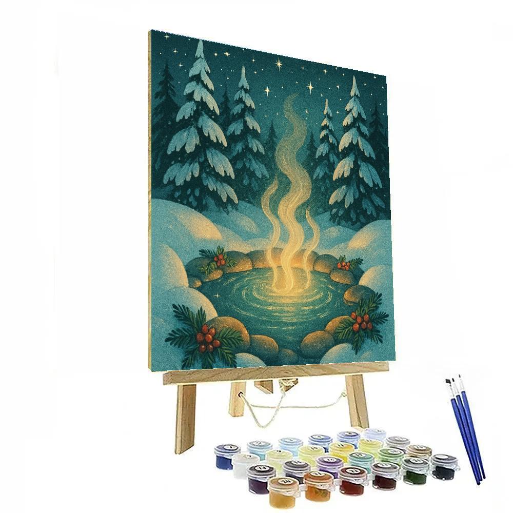 Evergreen Hot Spring Sanctuary painting number kit