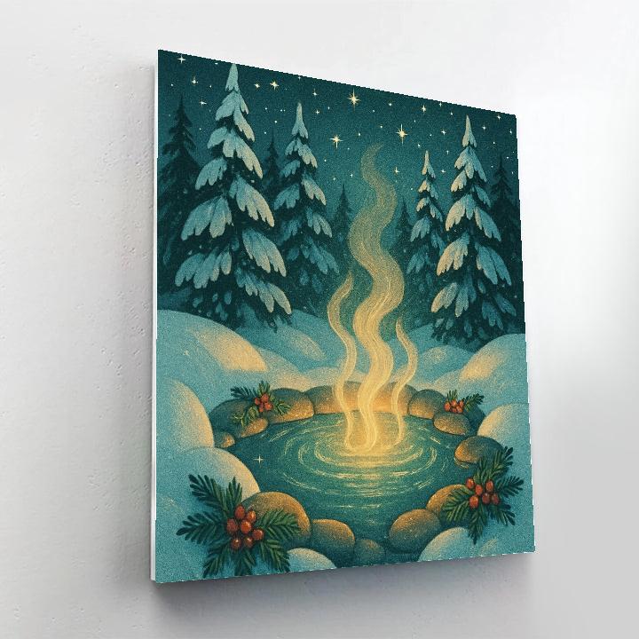 Evergreen Hot Spring Sanctuary painting number kit