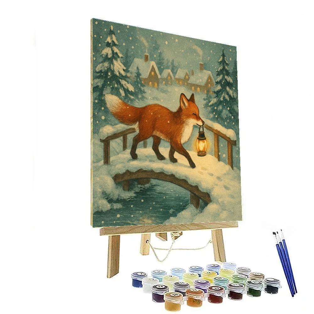 Christmas Lantern Fox Crossing Paint by numbers kits