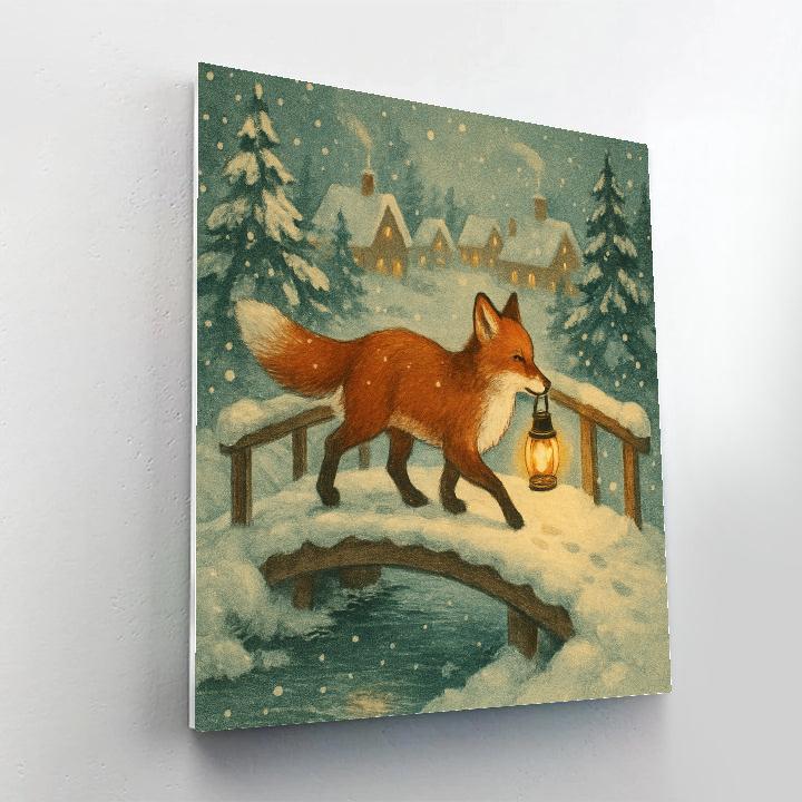 Christmas Lantern Fox Crossing Paint by numbers kits